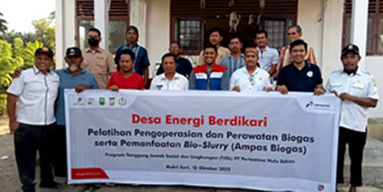 Pertamina Hulu Rokan Latih Warga Desa Mukti Sari Operasikan Biogas