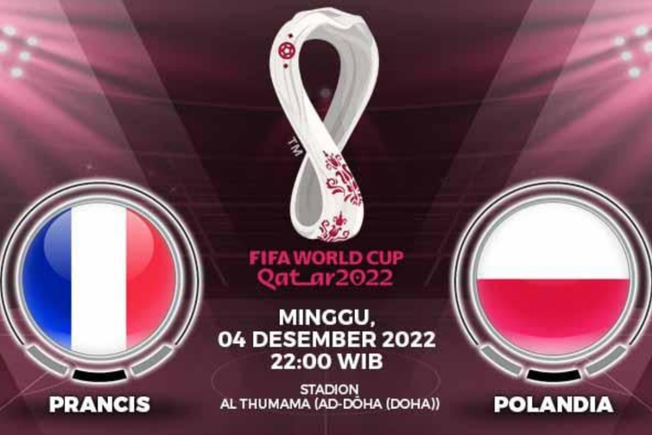 Prancis Vs Polandia akan berhadapan di babak sistem gugur pertama Piala Dunia 2022. Kedua tim akan bertanding di lapangan pada 4 Desember.