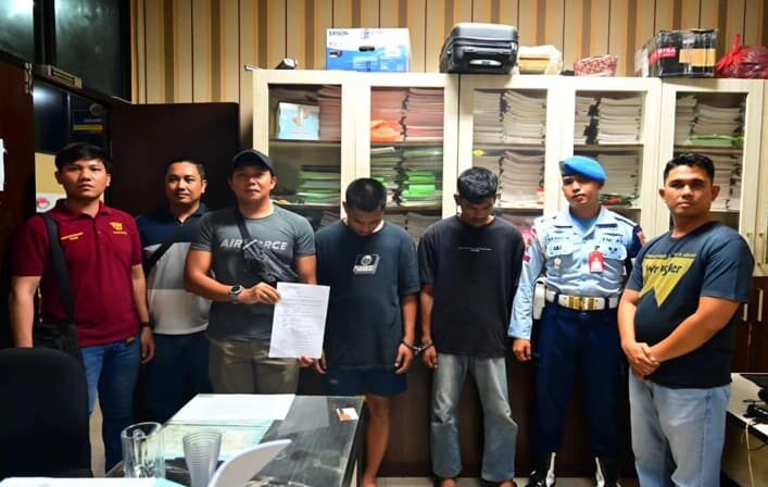 2 Pemuda Ditangkap Bawa Narkoba Saat Lintasi Pos Penjagaan TNI AU Roesmin Nurjadin