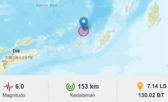 Gempa M 6.0 Guncang Kabupaten Kepulauan Tanimbar Maluku